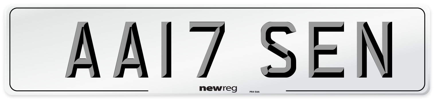 AA17 SEN Number Plate from New Reg